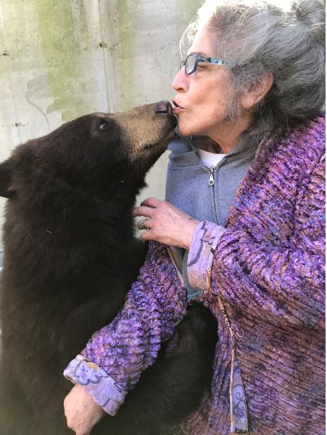 Wendy with Luvey the black bear