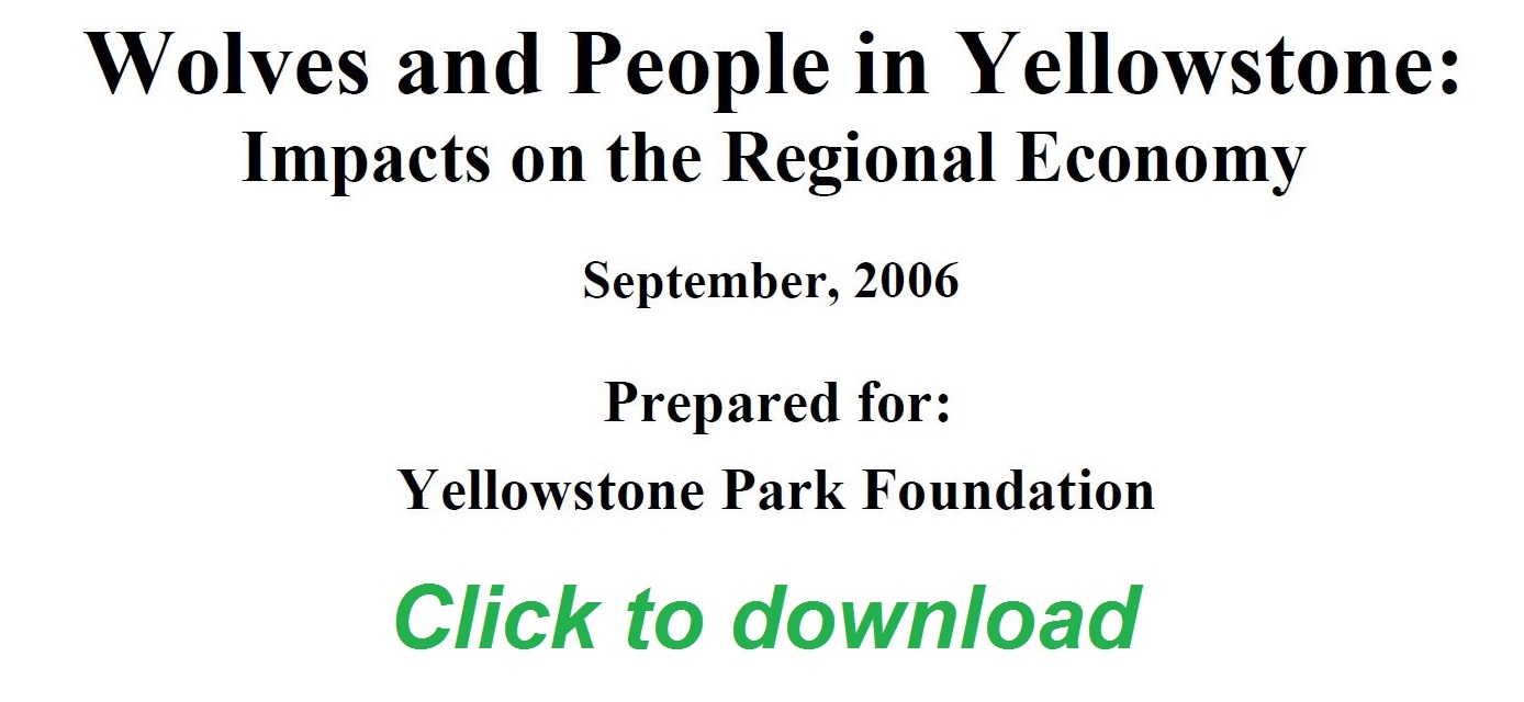 Wolves impact on Yellowstone tourism study